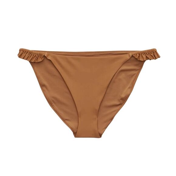NWT aerie Ruffle Bikini Bottom Cedar Expedition Swimsuit Swim Size M Medium - Picture 1 of 7